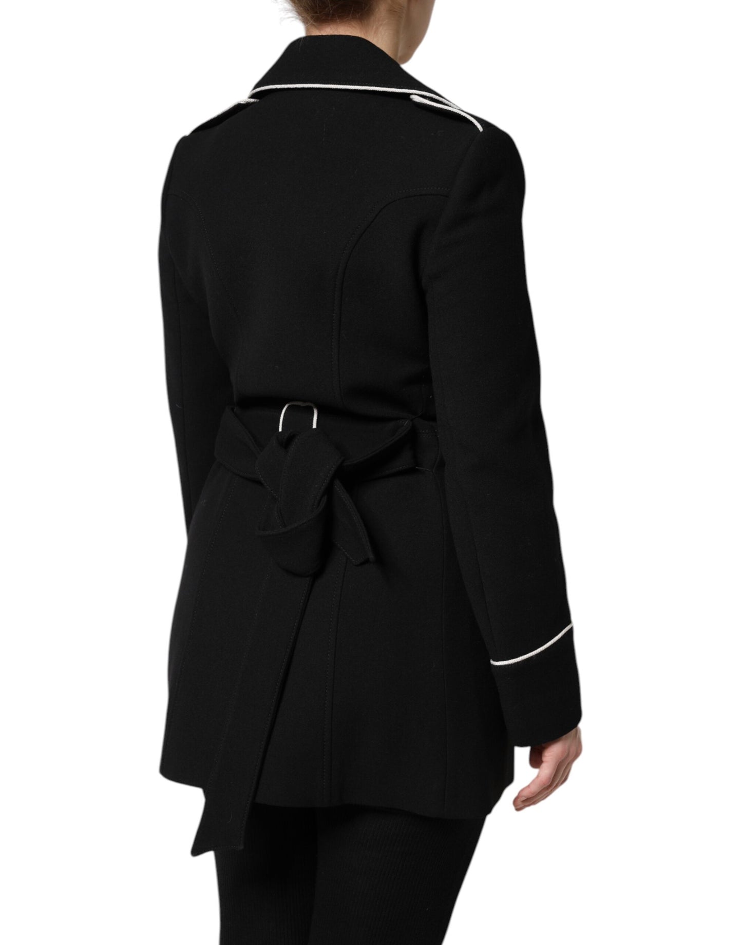 Chaqueta cruzada de lana negra Dolce & Gabbana