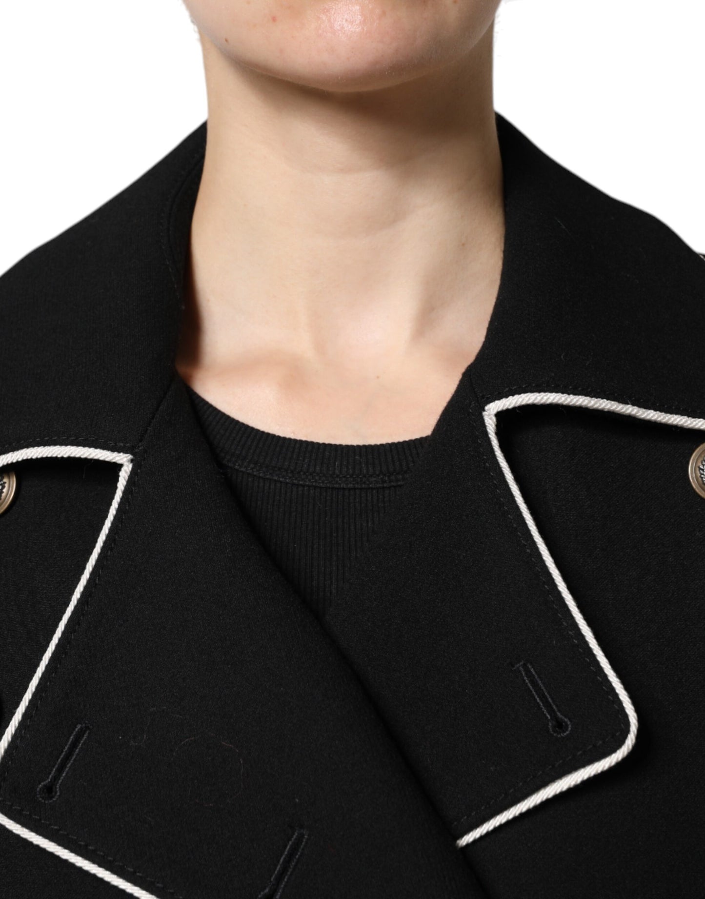 Chaqueta cruzada de lana negra Dolce & Gabbana