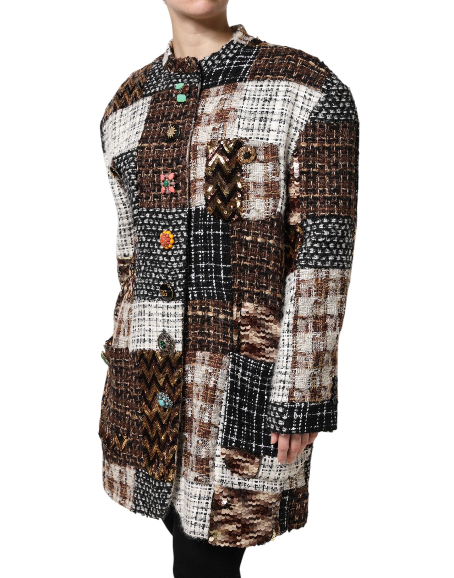 Chaqueta abotonada Dolce & Gabbana de patchwork multicolor