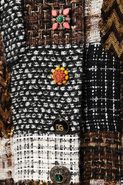 Chaqueta abotonada Dolce & Gabbana de patchwork multicolor