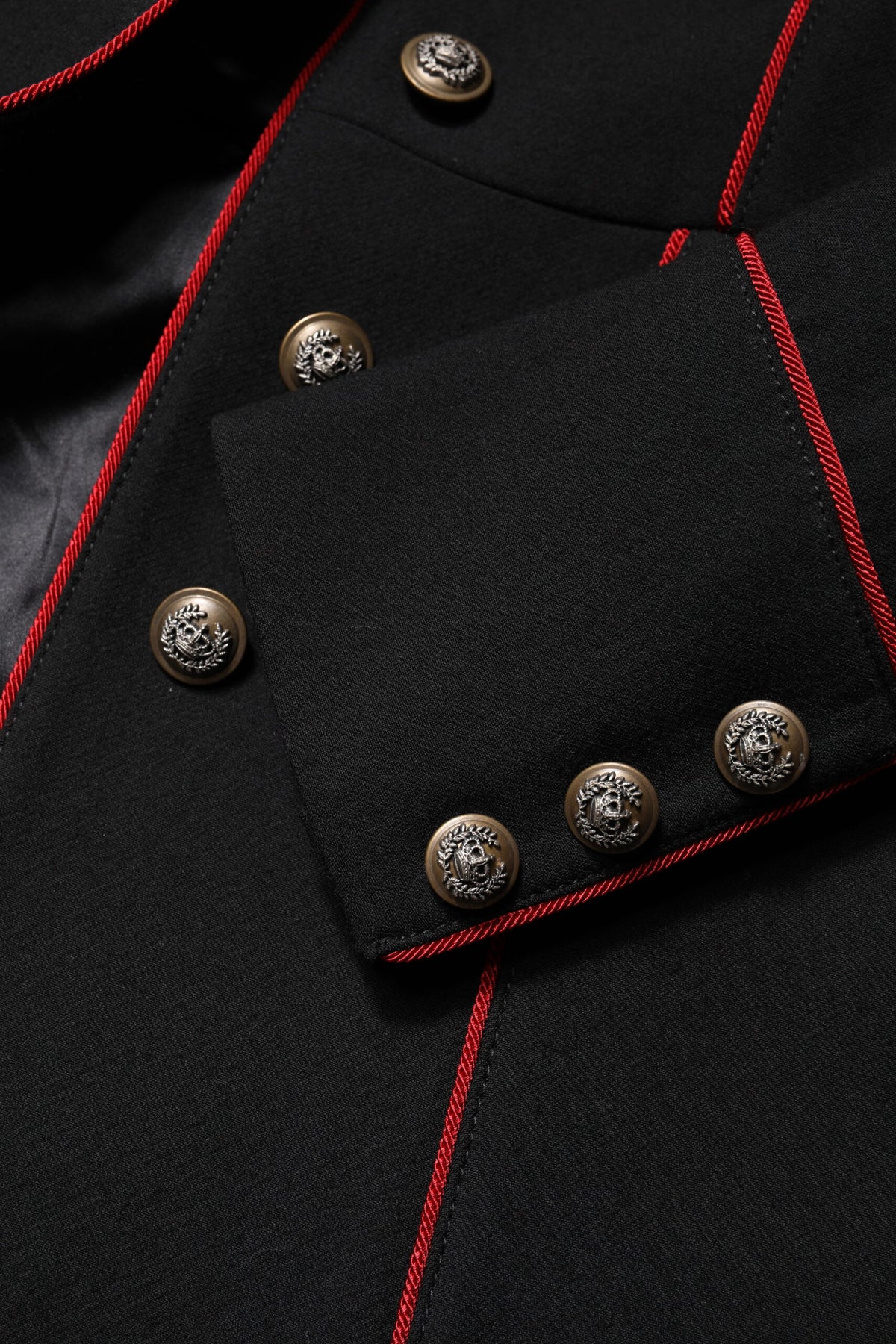 Veste Trench Coat Simple Boutonnage en Laine Noire Dolce & Gabbana