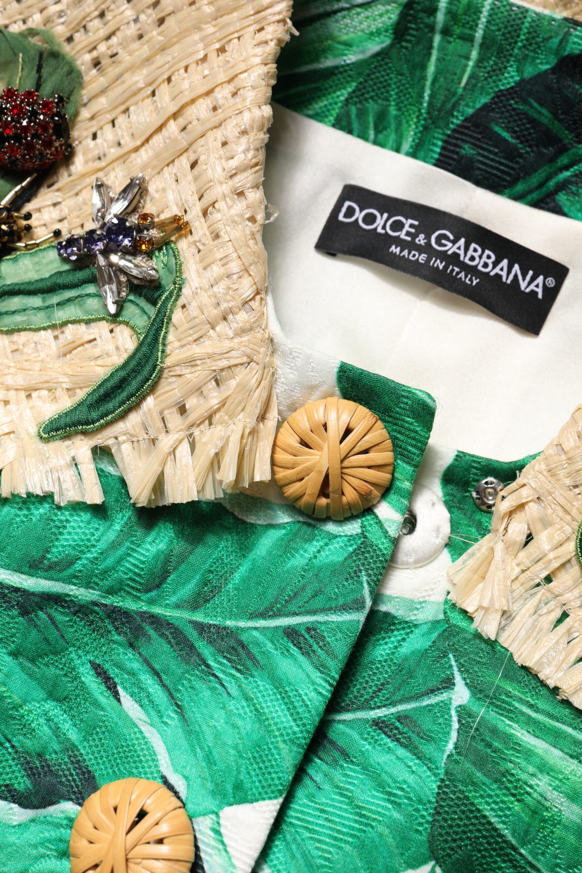 Veste Trench Dolce & Gabbana multicolore à imprimé feuilles et ornements