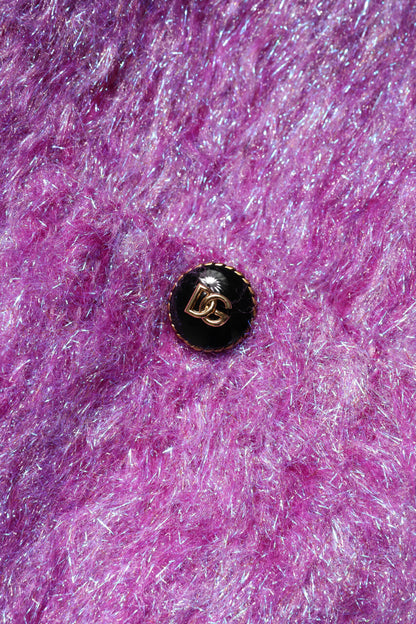 Chaqueta Gabardina Morada con Botones Decorados Dolce & Gabbana