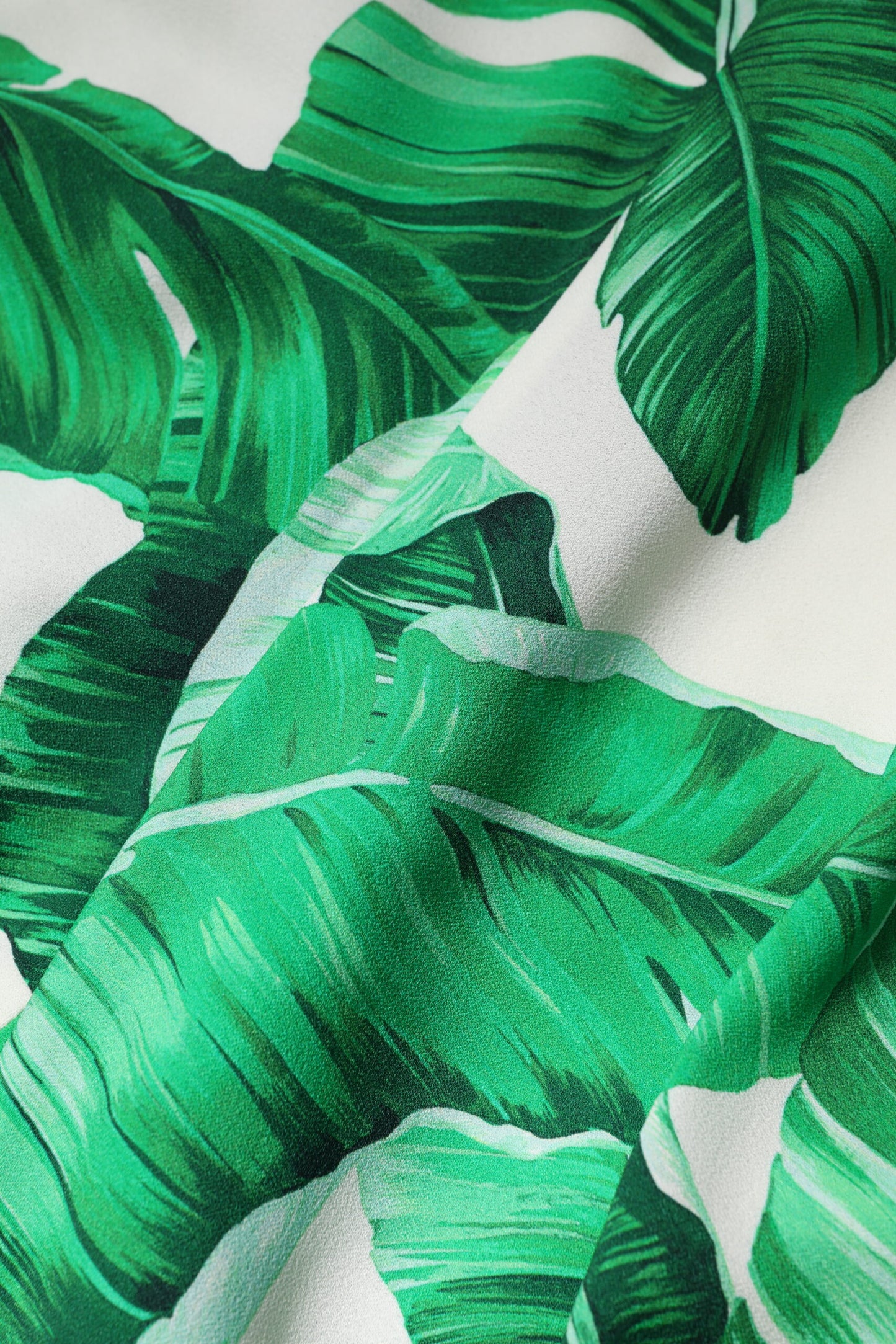 Pantalon taille haute Dolce & Gabbana blanc à imprimé feuille verte