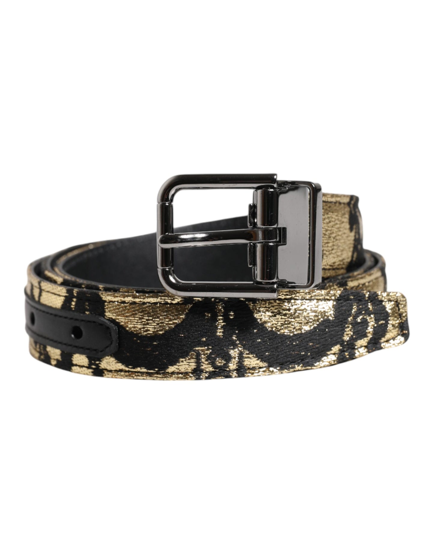 Ceinture Dolce & Gabbana en cuir jacquard multicolore à boucle métallique