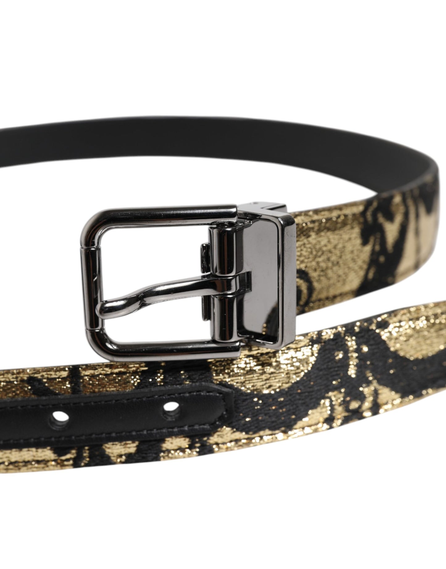 Ceinture Dolce & Gabbana en cuir jacquard multicolore à boucle métallique