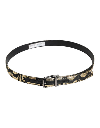 Ceinture Dolce & Gabbana en cuir jacquard multicolore à boucle métallique