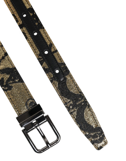 Ceinture Dolce & Gabbana en cuir jacquard multicolore à boucle métallique