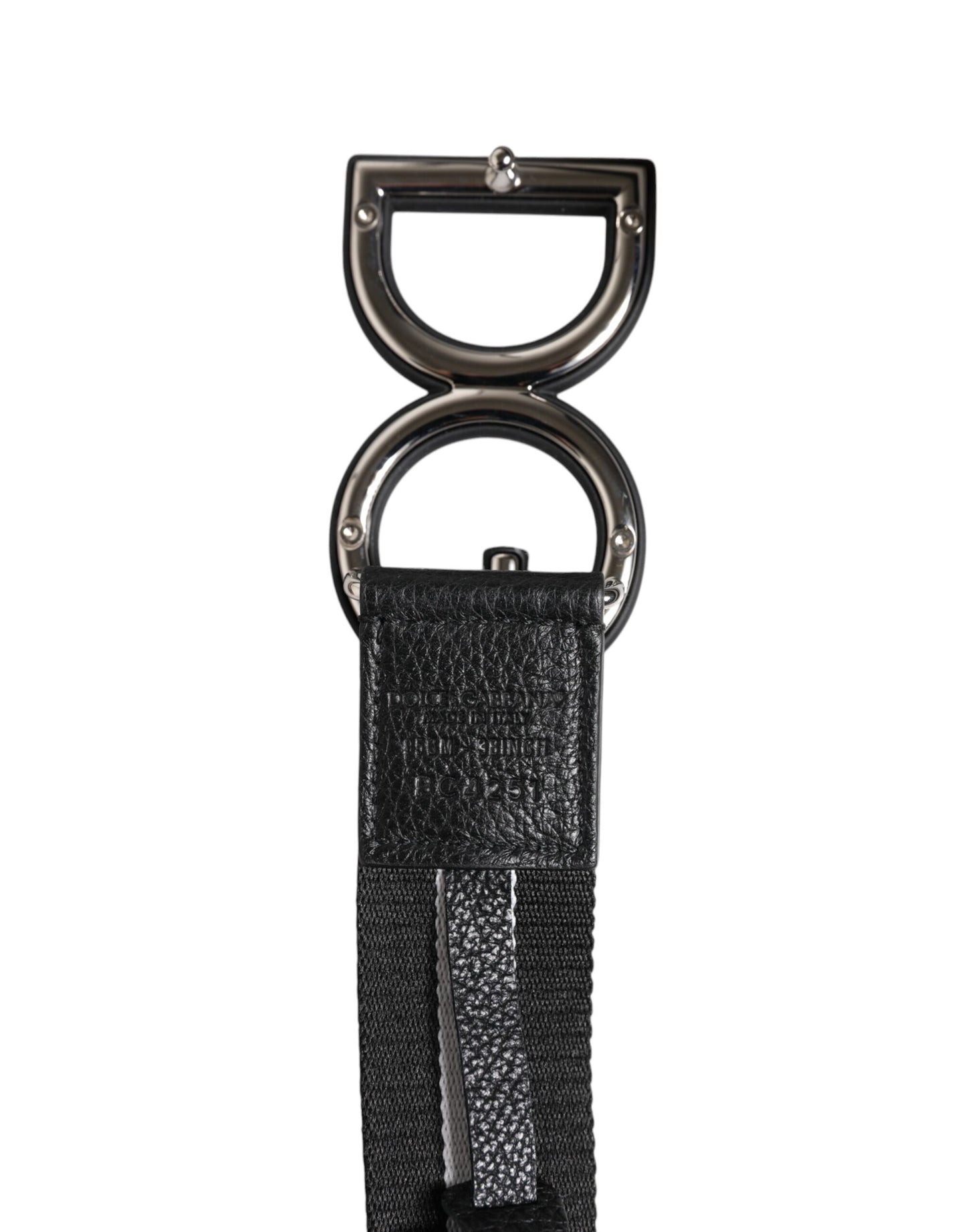Ceinture Dolce & Gabbana en polyester noir avec boucle DG et logo imprimé