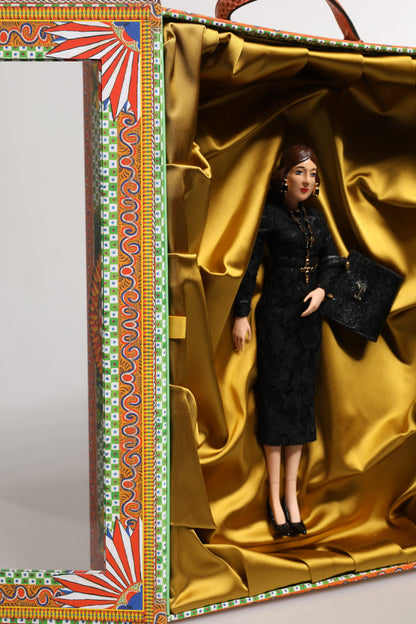 Dolce & Gabbana Robe Noire Céramique Porcelaine Mode Cuir Sicile Poupées
