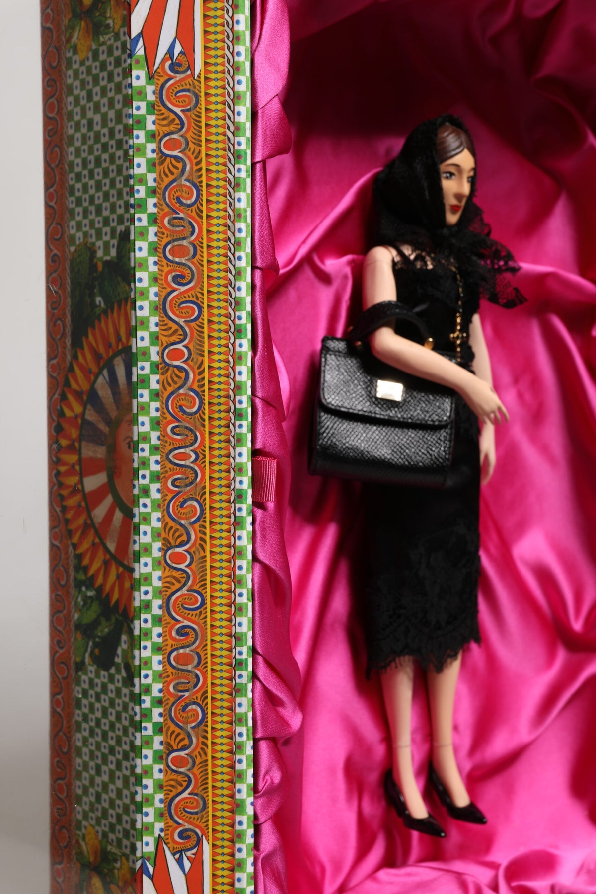 Dolce & Gabbana Black Dress Ceramic Porcelain Fashion Leather Sicily Dolls