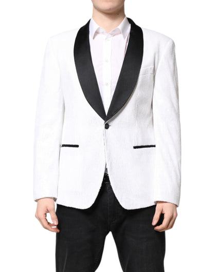 Blazer abrigo cruzado de nailon blanco Dolce & Gabbana