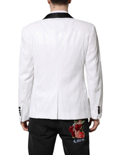 Blazer abrigo cruzado de nailon blanco Dolce & Gabbana