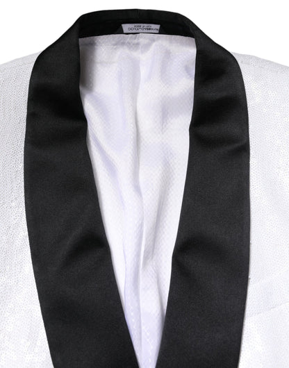 Blazer abrigo cruzado de nailon blanco Dolce & Gabbana