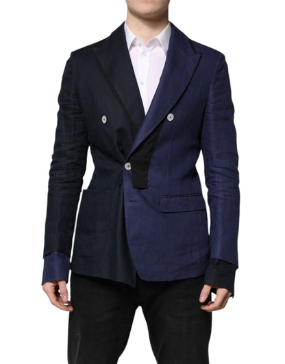 Chaqueta de traje cruzada azul marino Dolce & Gabbana