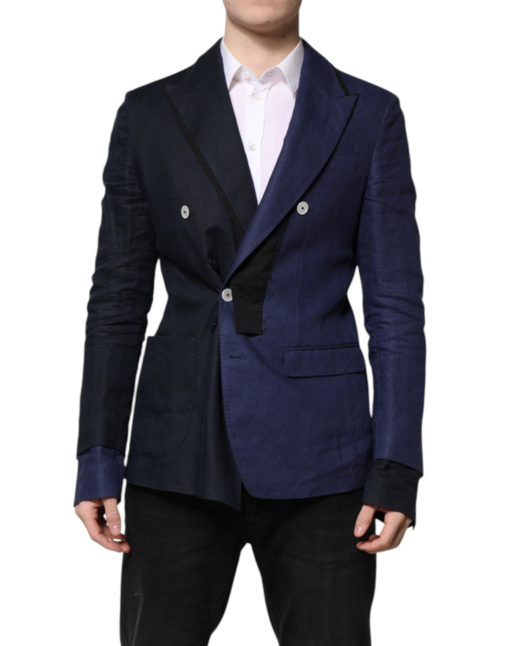 Chaqueta de traje cruzada azul marino Dolce & Gabbana