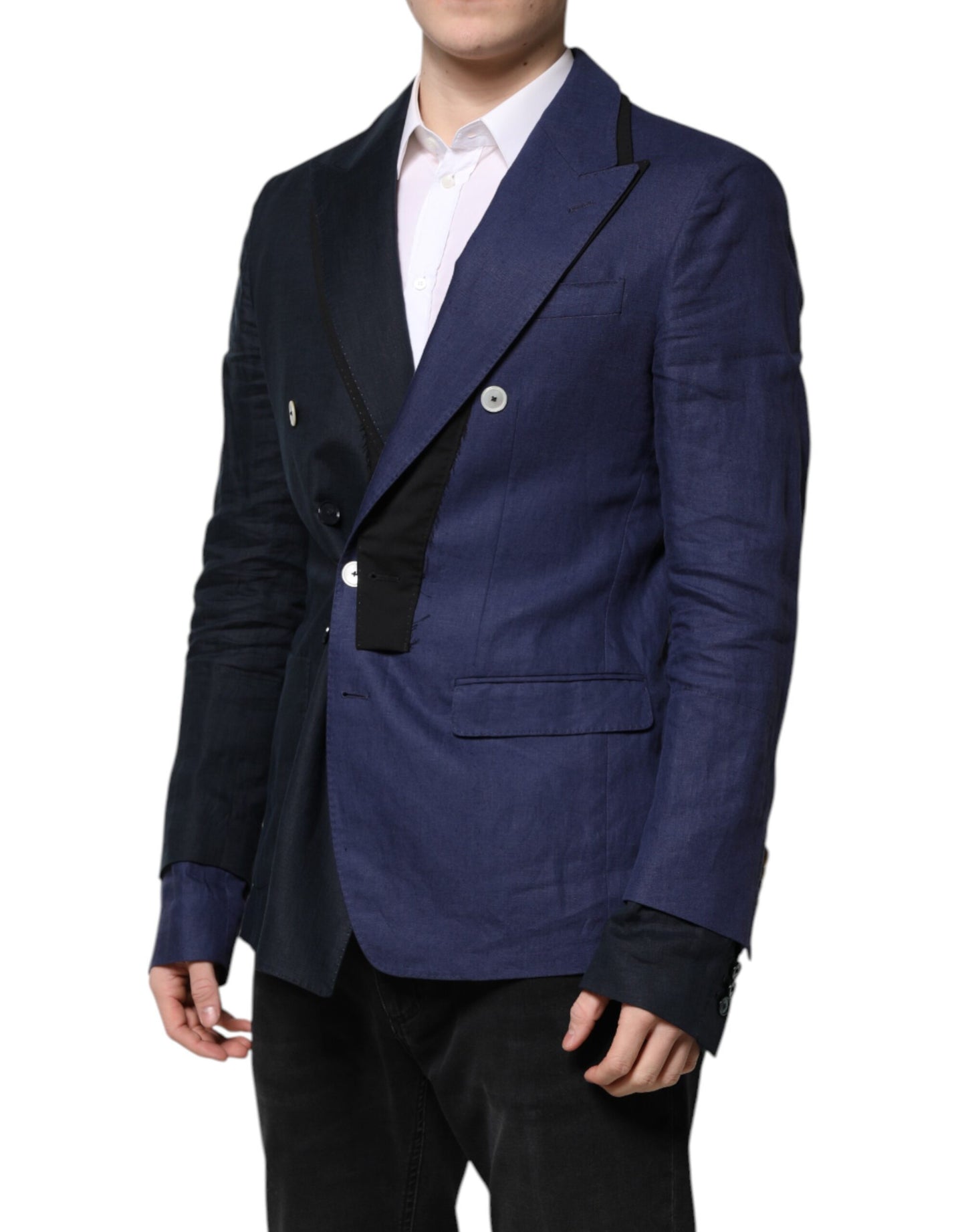 Chaqueta de traje cruzada azul marino Dolce & Gabbana