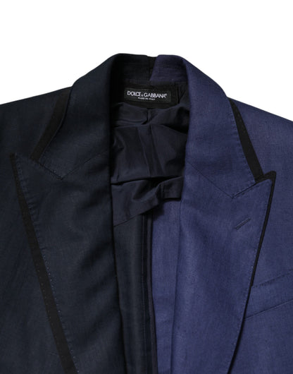 Chaqueta de traje cruzada azul marino Dolce & Gabbana