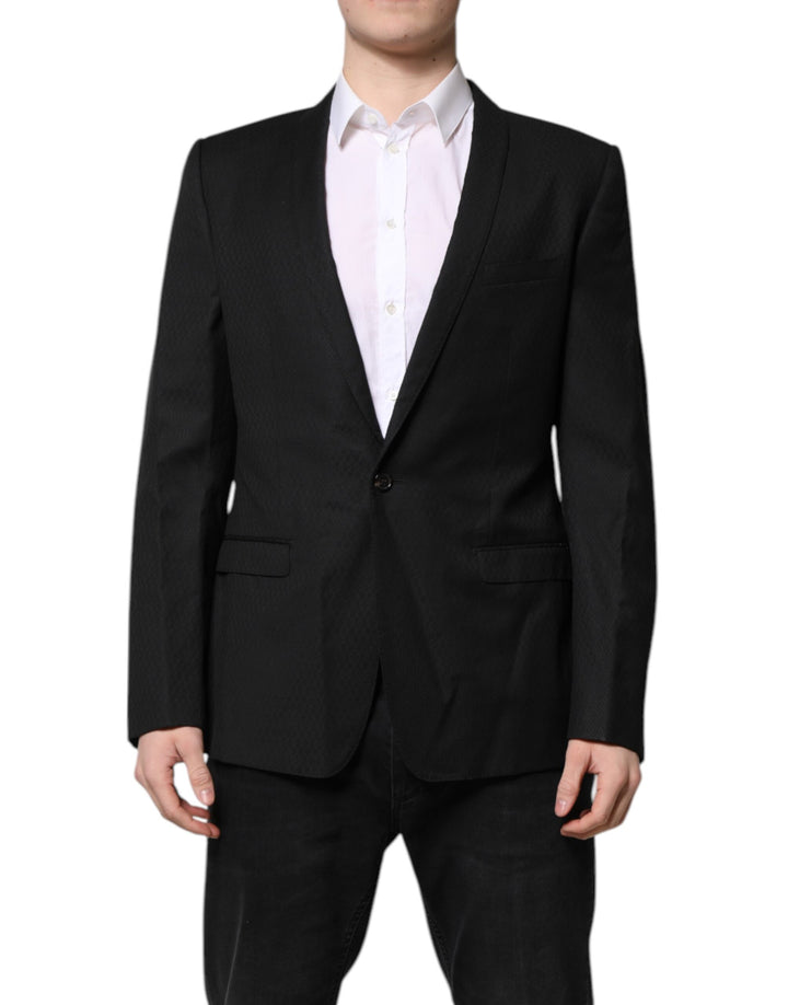 Saco/Blazer de traje de un solo botón Dolce & Gabbana negro dorado