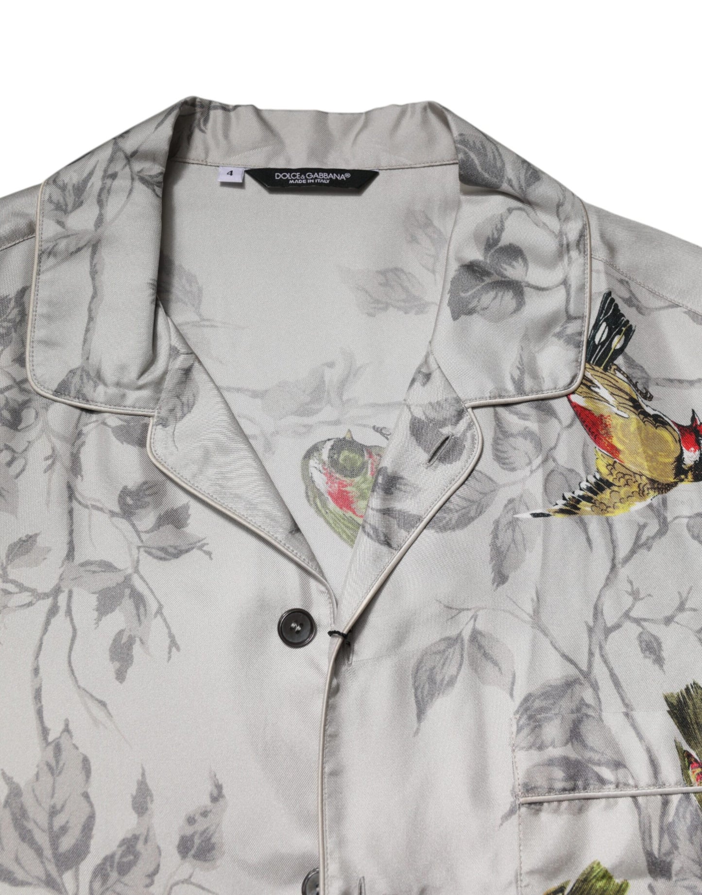 Chemise boutonnée en soie imprimée multicolore Dolce & Gabbana