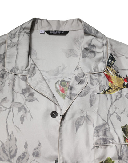 Chemise boutonnée en soie imprimée multicolore Dolce & Gabbana