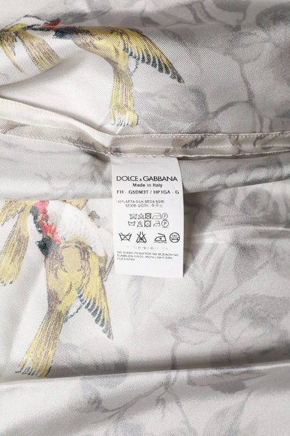 Chemise boutonnée en soie imprimée multicolore Dolce & Gabbana