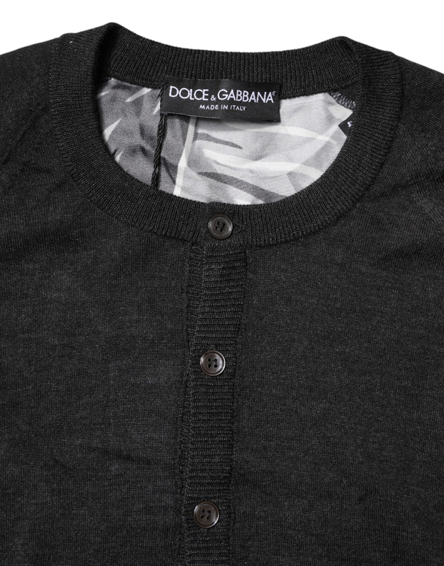Suéter de punto Dolce & Gabbana negro estampado para hombre