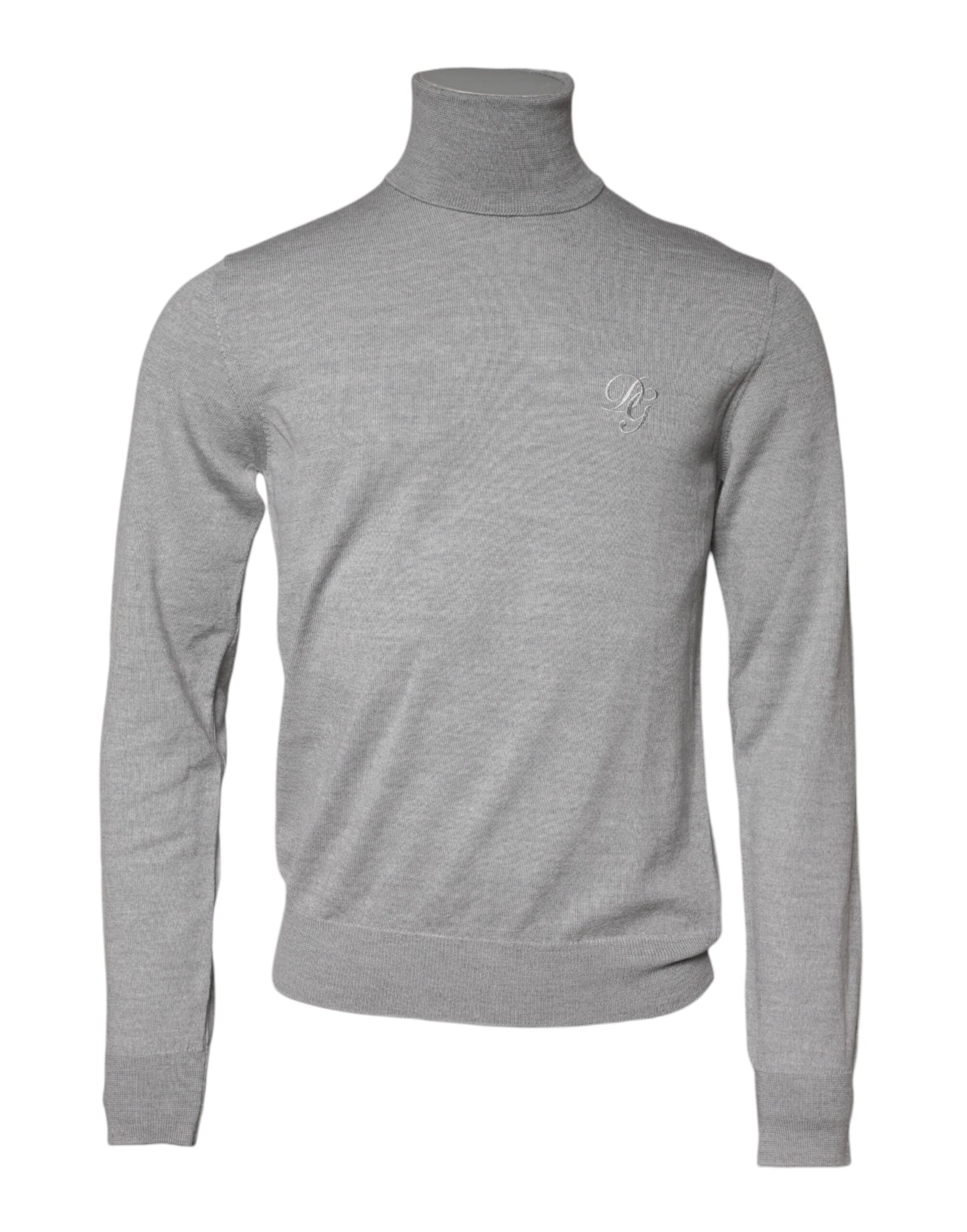 Pull-over Dolce & Gabbana en laine tricotée grise pour homme
