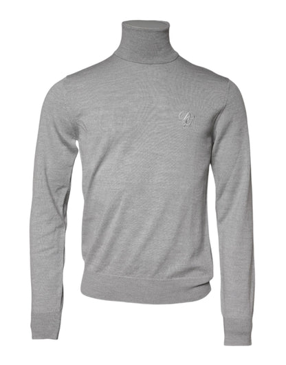 Pull-over Dolce & Gabbana en laine tricotée grise pour homme