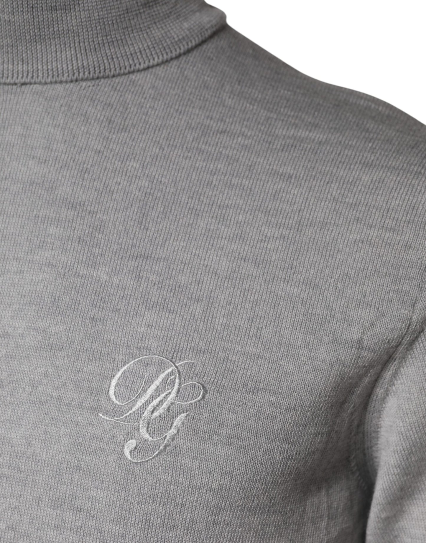 Pull-over Dolce & Gabbana en laine tricotée grise pour homme
