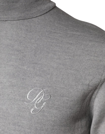 Pull-over Dolce & Gabbana en laine tricotée grise pour homme