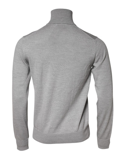Pull-over Dolce & Gabbana en laine tricotée grise pour homme
