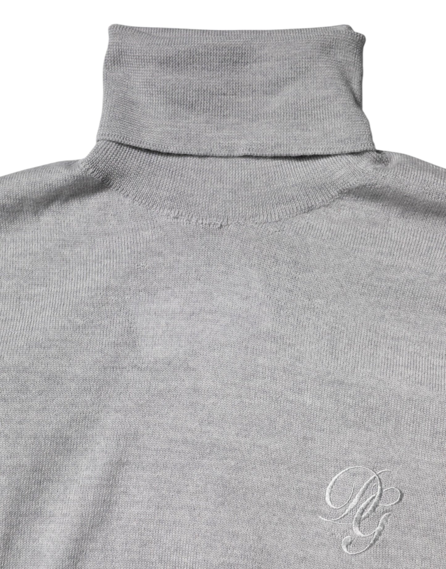 Pull-over Dolce & Gabbana en laine tricotée grise pour homme
