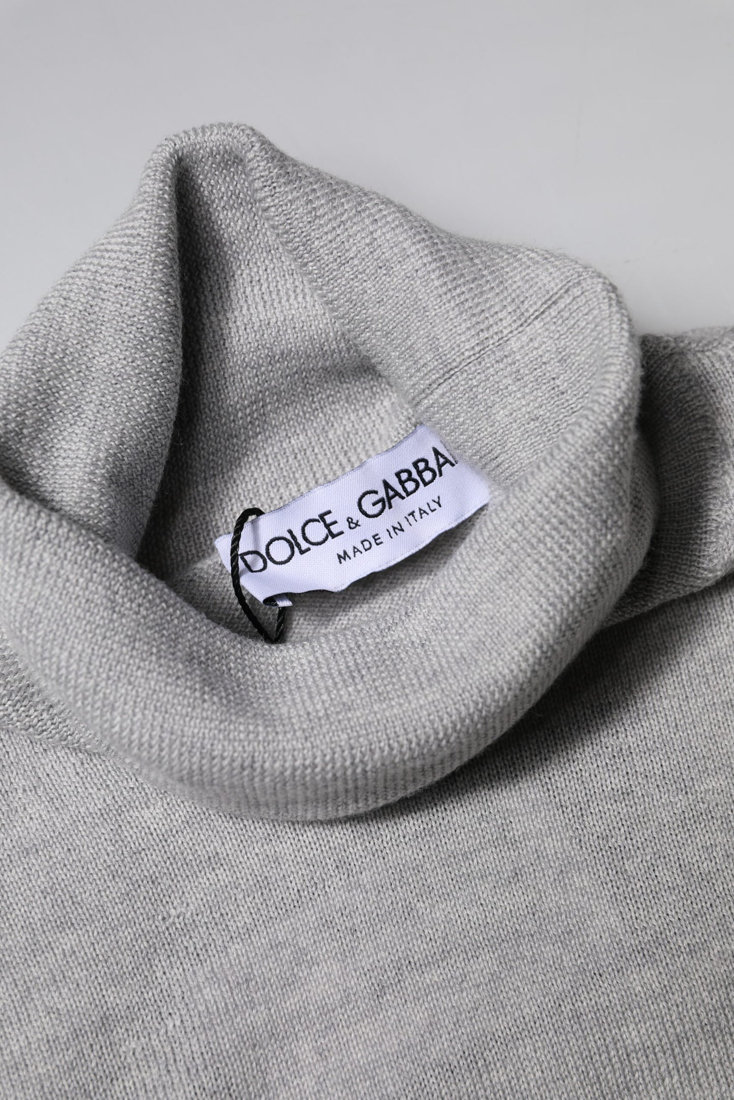 Pull-over Dolce & Gabbana en laine tricotée grise pour homme