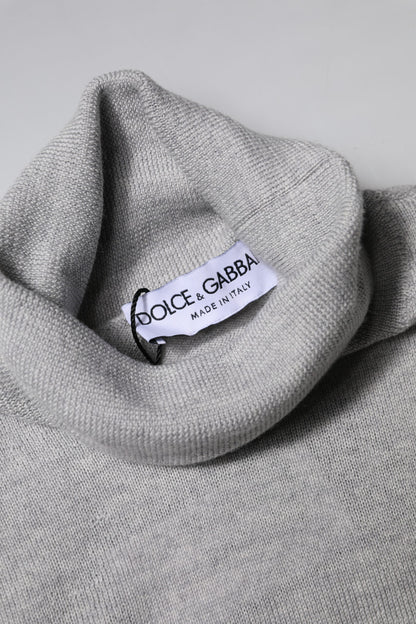 Pull-over Dolce & Gabbana en laine tricotée grise pour homme