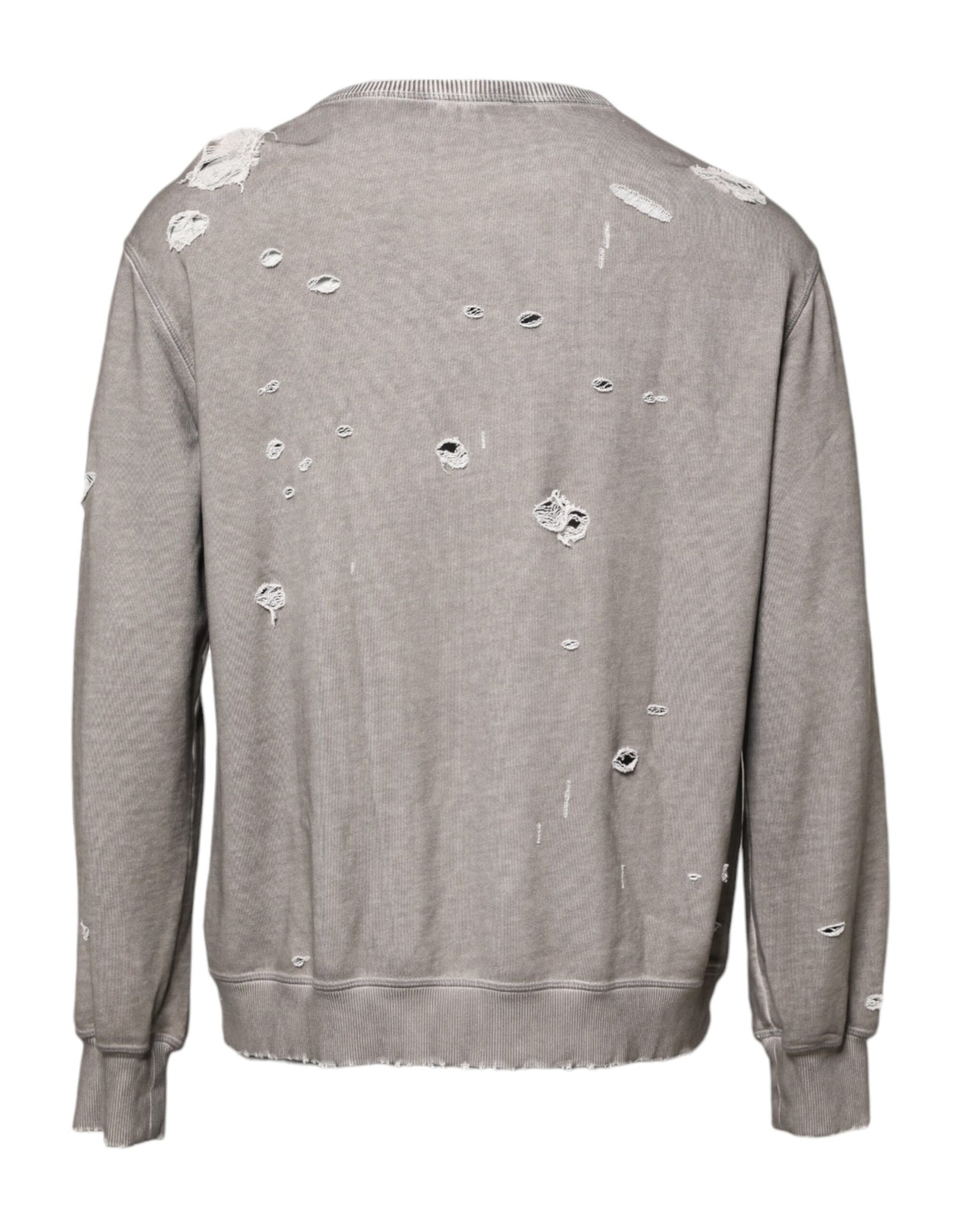 Sudadera de cuello redondo con estampado del logo en color gris de Dolce & Gabbana