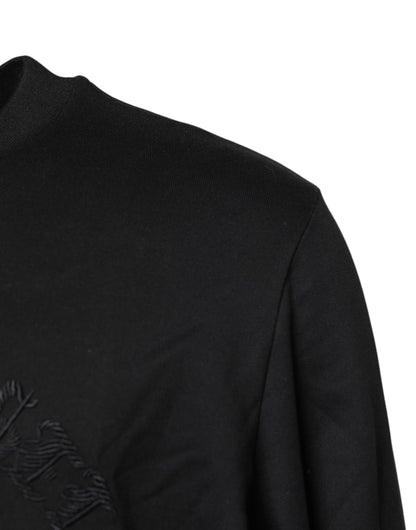 Pull Dolce & Gabbana noir à col rond et brodé