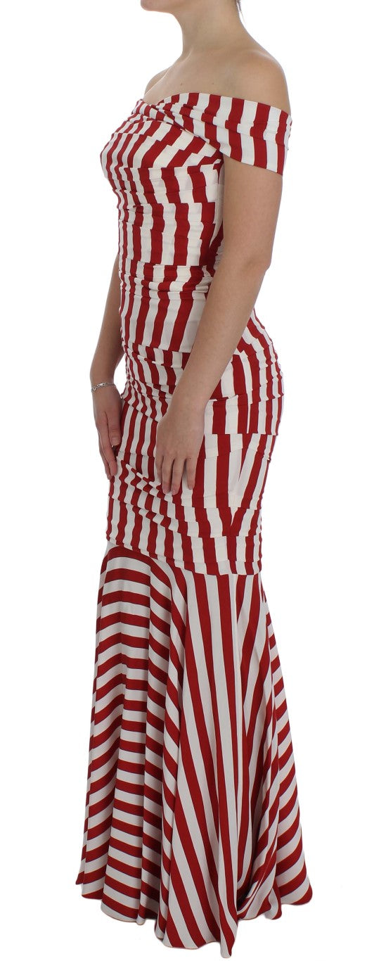 Robe Dolce & Gabbana en soie stretch rouge et blanche