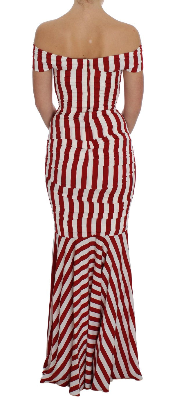 Robe Dolce & Gabbana en soie stretch rouge et blanche