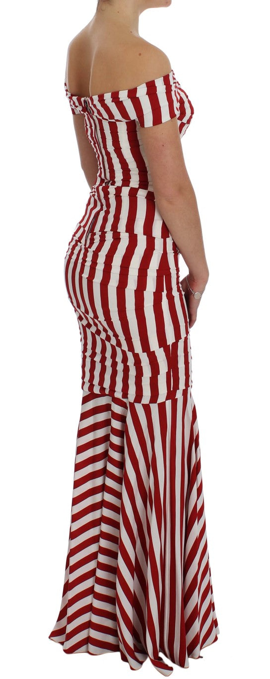 Robe Dolce & Gabbana en soie stretch rouge et blanche