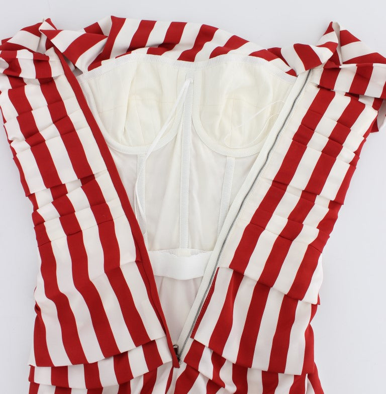 Robe Dolce & Gabbana en soie stretch rouge et blanche