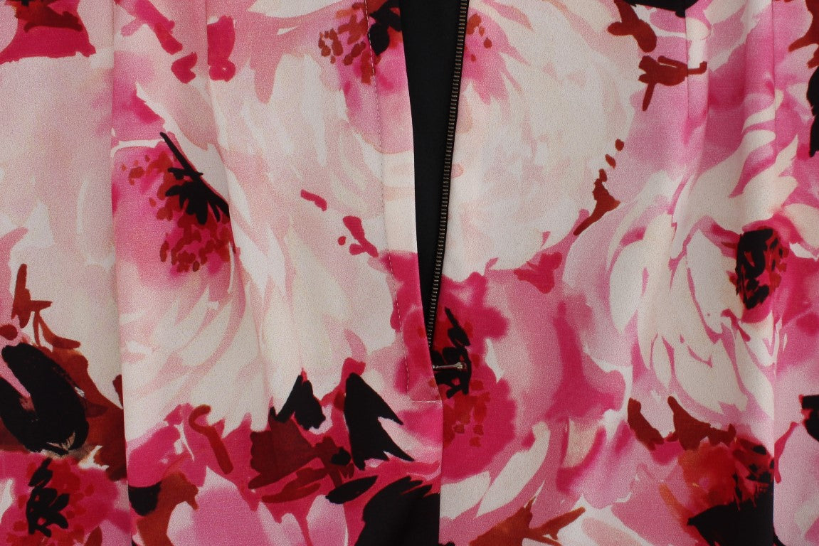 Robe longue fourreau Dolce & Gabbana à imprimé floral rose