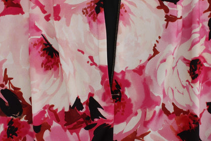 Robe longue fourreau Dolce & Gabbana à imprimé floral rose