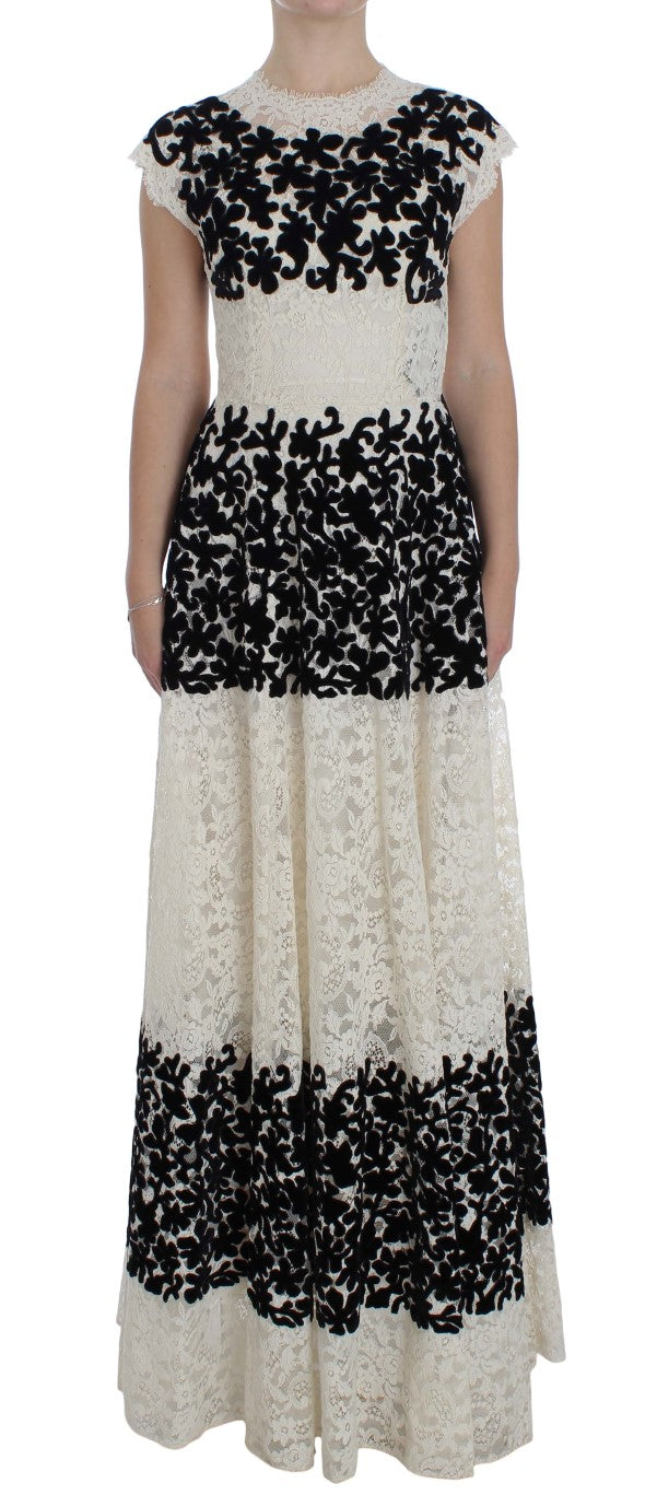 Robe longue de bal Dolce & Gabbana en dentelle florale Ricamo