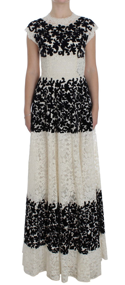 Robe longue de bal Dolce & Gabbana en dentelle florale Ricamo