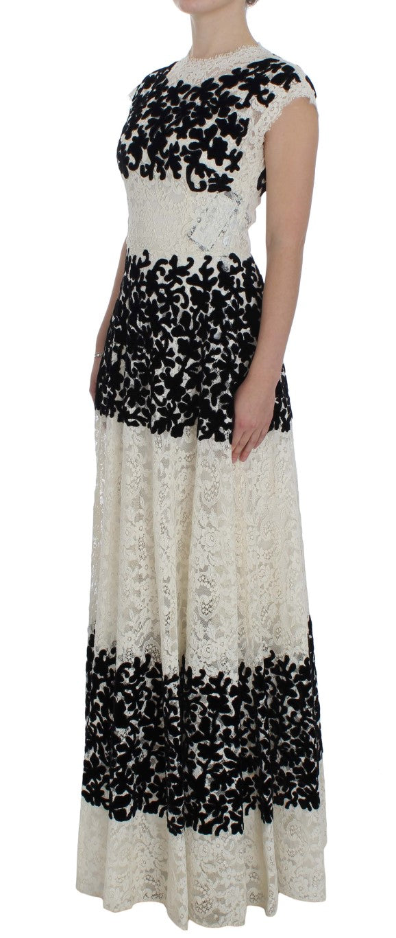 Robe longue de bal Dolce & Gabbana en dentelle florale Ricamo