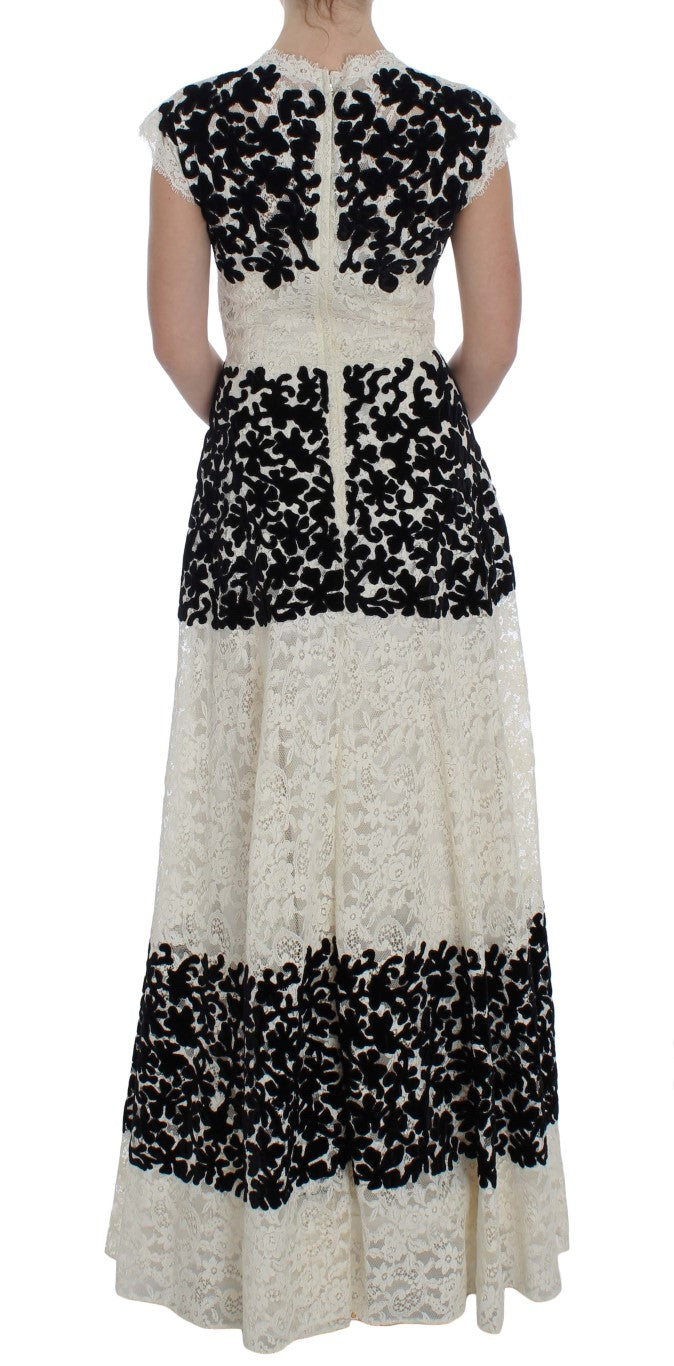Robe longue de bal Dolce & Gabbana en dentelle florale Ricamo