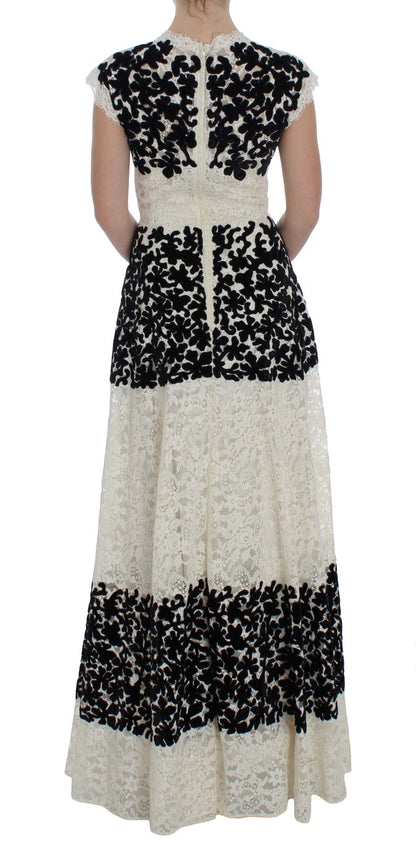 Robe longue de bal Dolce & Gabbana en dentelle florale Ricamo