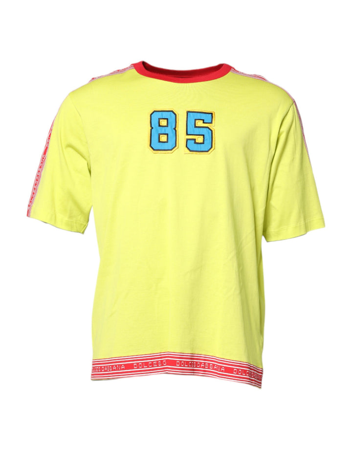 Dolce & Gabbana Green Cotton 85 Patch Crew Neck T-shirt