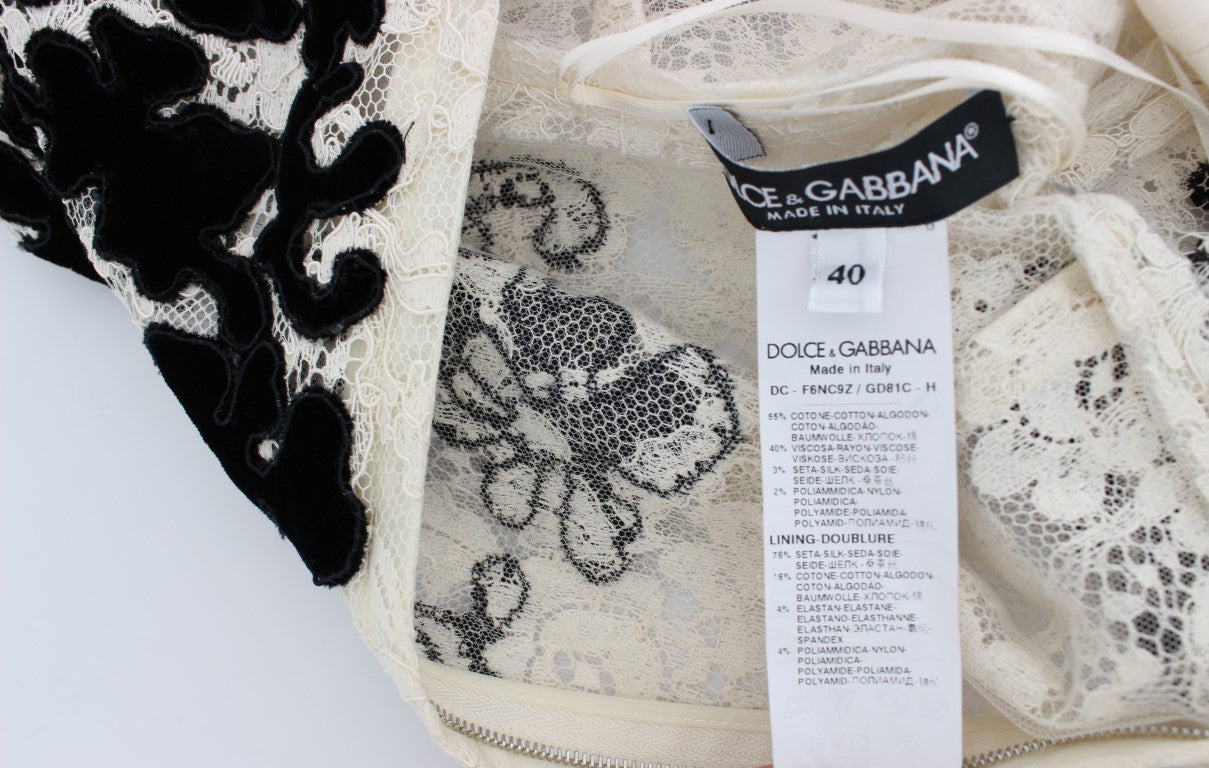 Robe longue de bal Dolce & Gabbana en dentelle florale Ricamo